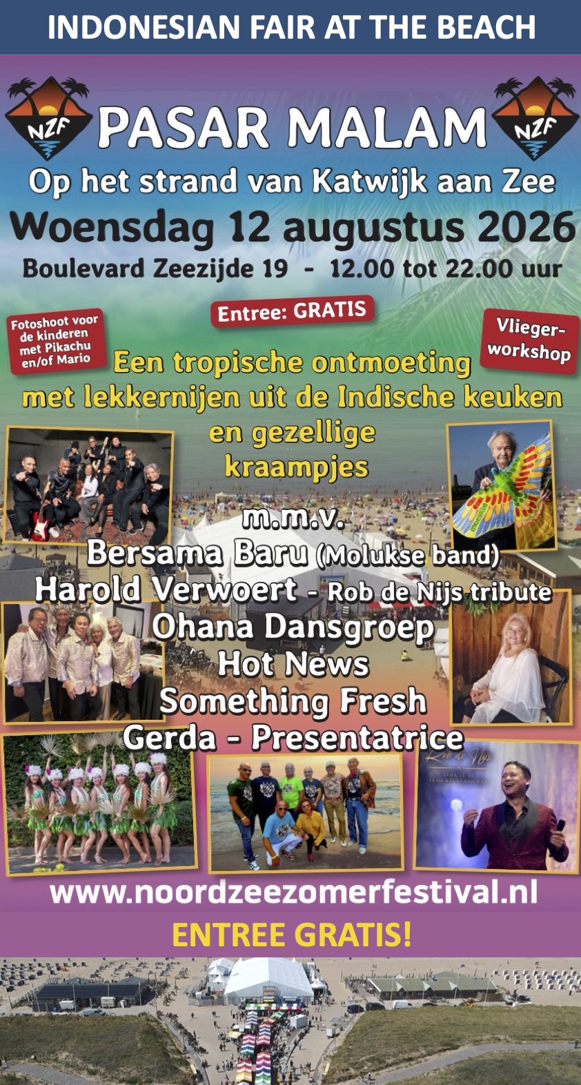 Pasar Malam Noordzee ZomerFestival Pasar Belanda strand Katwijk