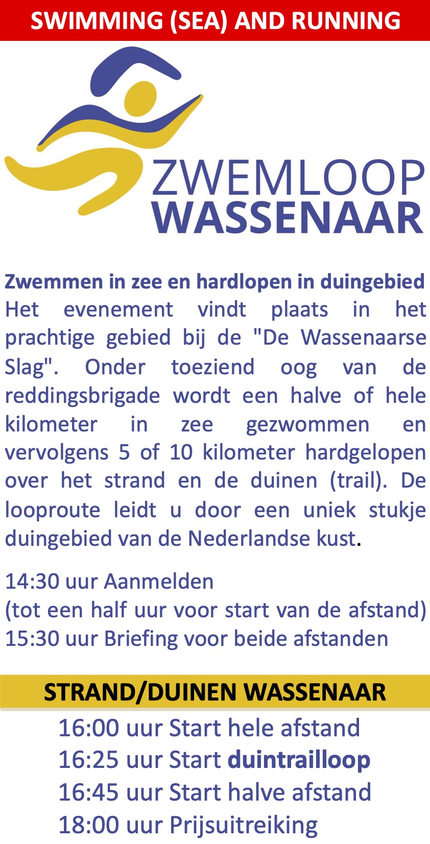 Zwemloop Wassenaar 29 augustus 2021