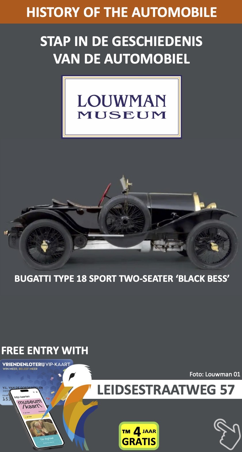 Louwman Automuseum Wassenaar Museumkaart januari