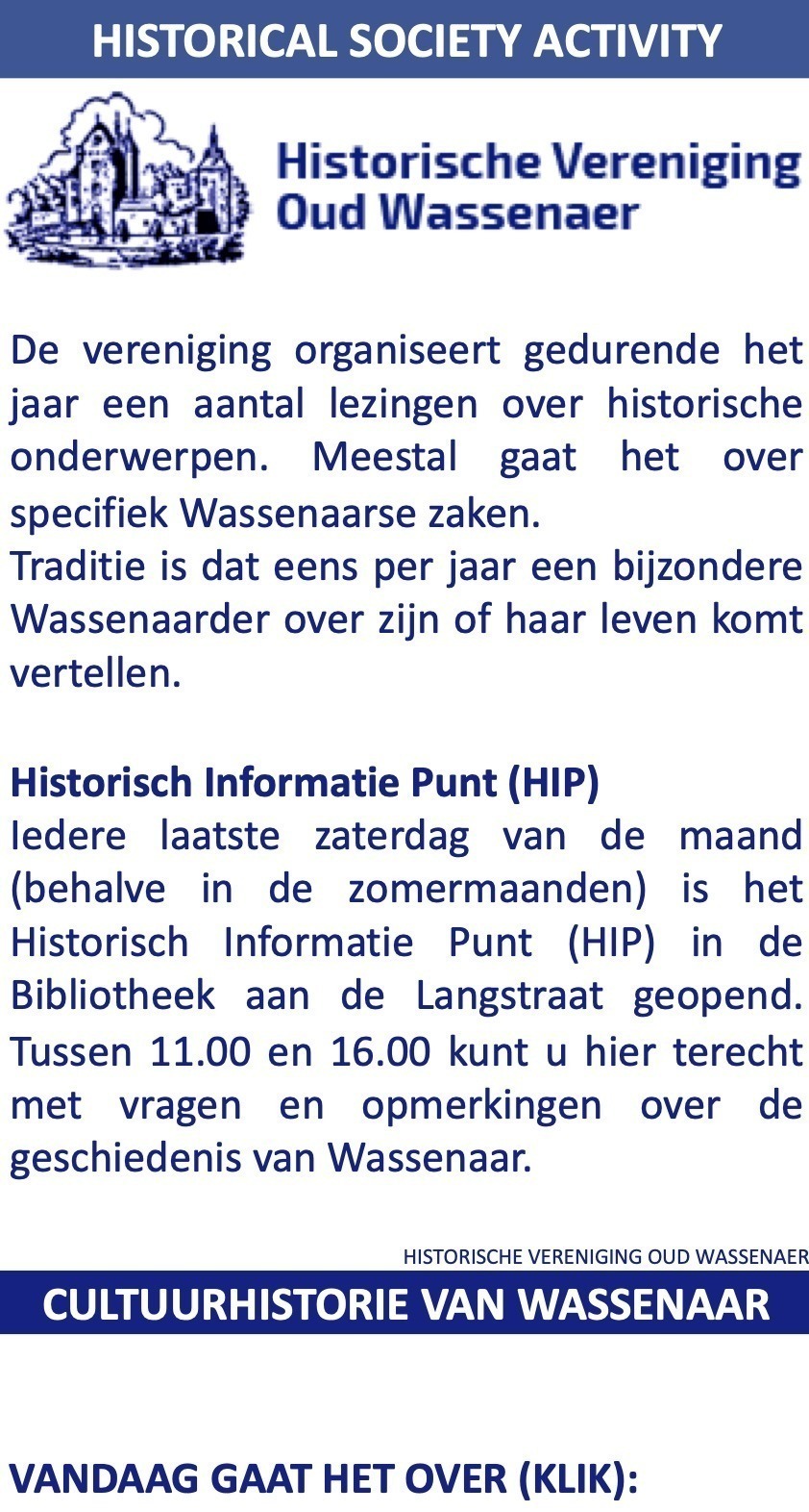 Historische Vereniging Oud Wassenaer