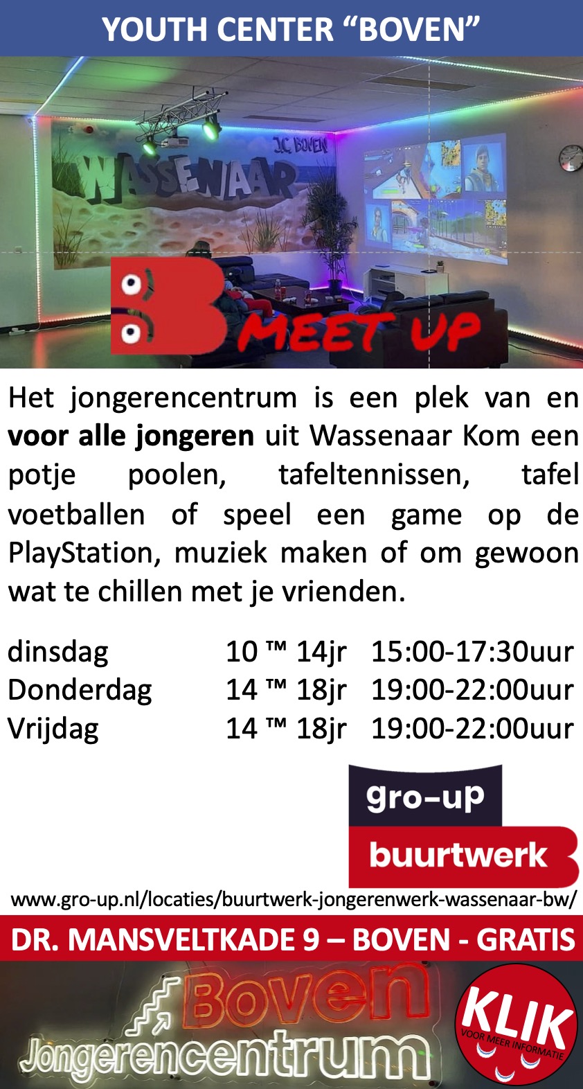 JongerenCentrum Wassenaar Dr. Mansveltkade 9