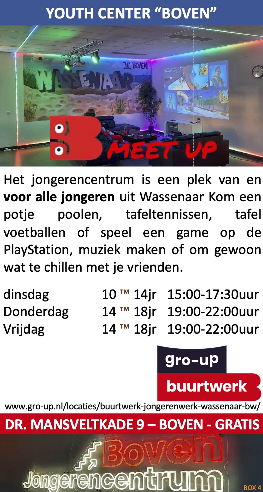 JongerenCentrum Wassenaar Dr. Mansveltkade 9