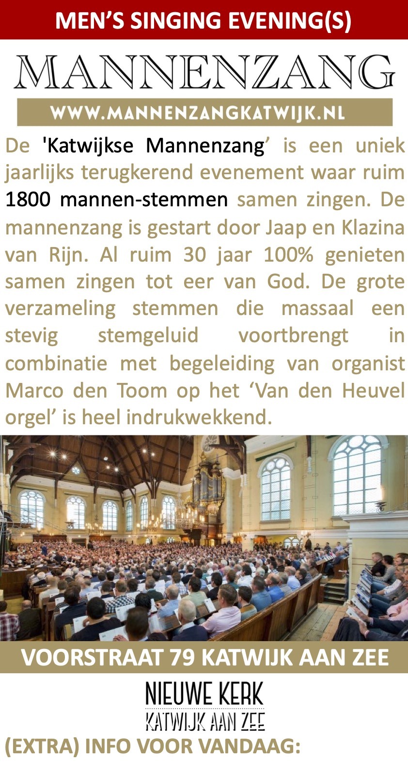 MannenZang Nieuwe Kerk Voorstraat 79 Katwijk aan Zee