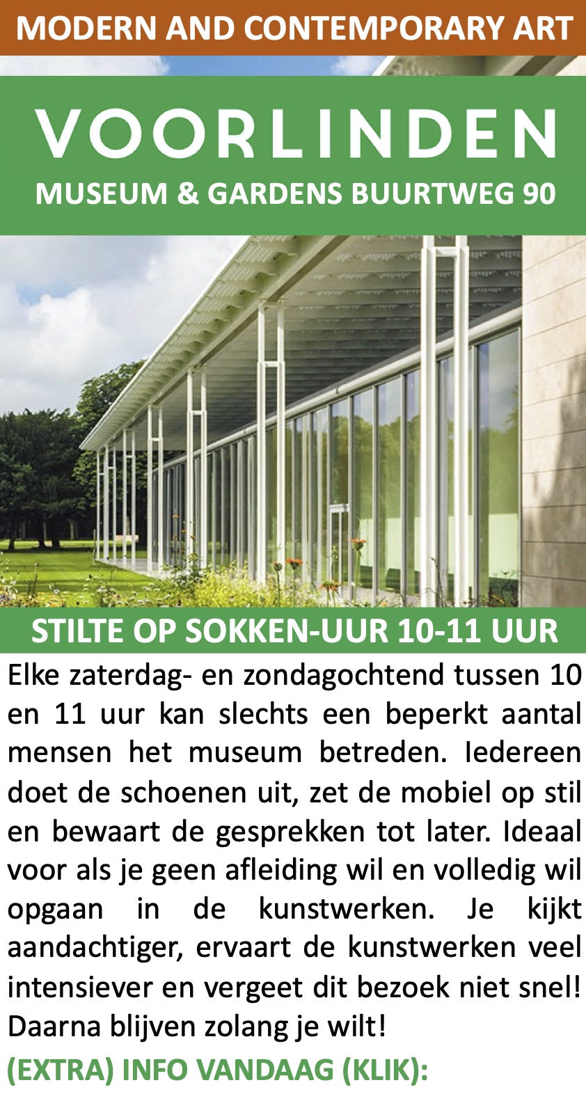Voorlinden Museum Tuinen Buurtweg 9 Wassenaar zondag