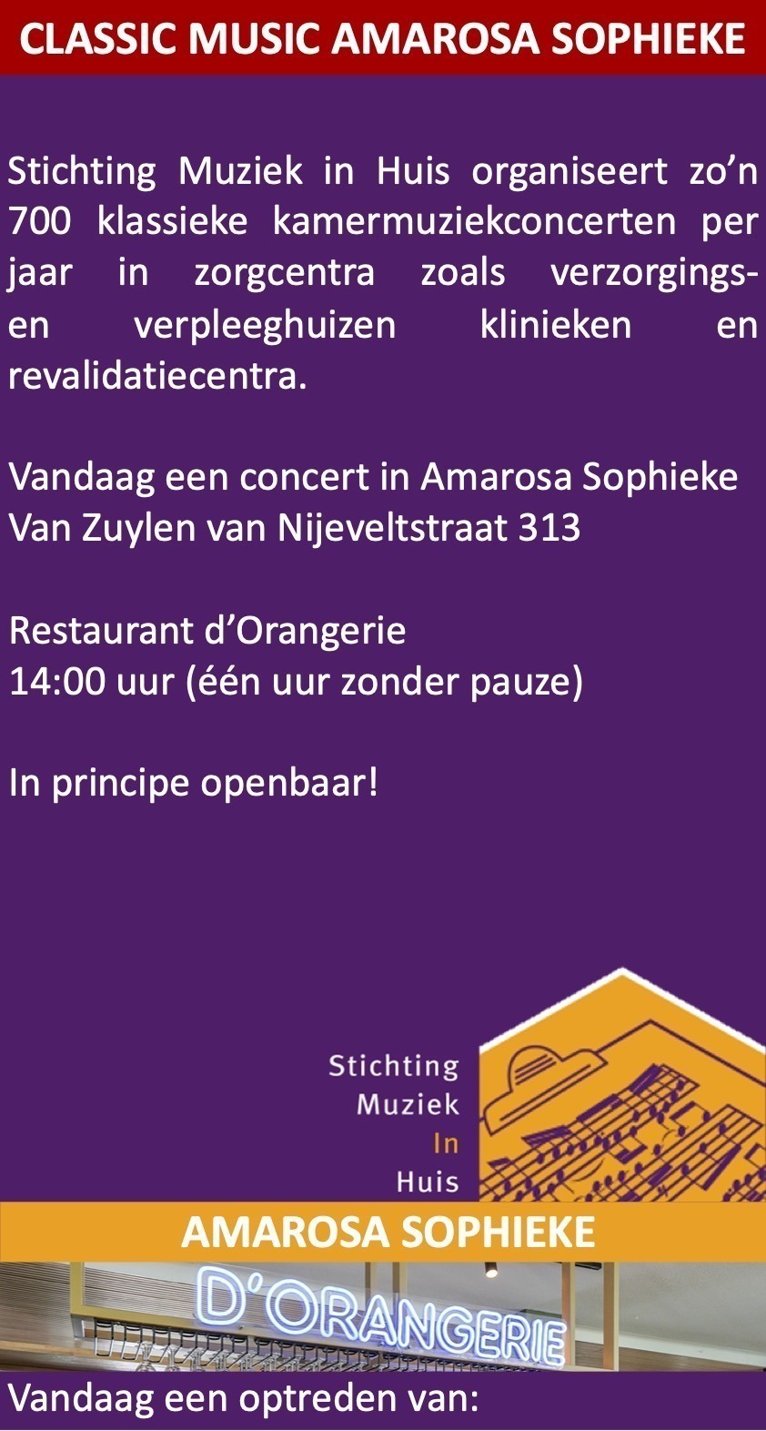 Stichting Muziek in Amarosa Sophieke Wassenaar