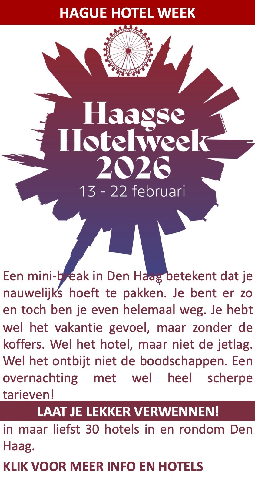 Haagse HotelWeek Wassenaar van der Valk